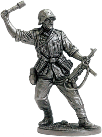 Солдатик Автоматчик с гранатой, Вермахт (Германия). 1942-45гг. (65мм)