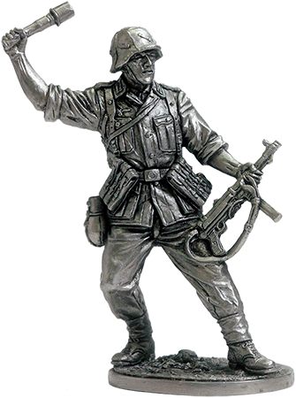 Солдатик Автоматчик с гранатой, Вермахт (Германия). 1942-45гг. (65мм)