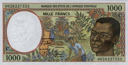 Конго 1000 франков 2000 г «Сплавщики леса» UNC (C)