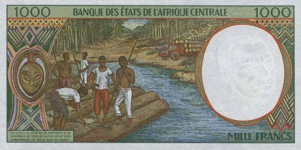 Конго 1000 франков 2000 г «Сплавщики леса» UNC (C)
