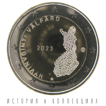 Финляндия 2 евро 2023 Социальные и медицинские услуги UNC Тираж: 400000 шт. коллекцонная монета
