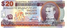 Барбадос  20 долларов 2012 г   40 лет Нац.Банку  UNC   Юбилейная!!