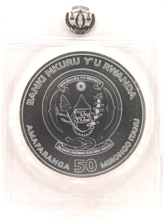 Руанда 50 франков 2023 Год кролика Ag (унция) Коллекционная монета
