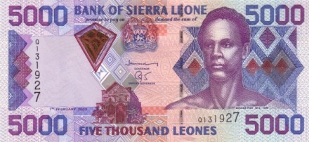 Сьерра-Леоне 5000 леоне 2002 г Сенгбе Пье. Плотина Бумбуна UNC
