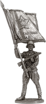 Солдатик Старшина Красной Армии с полковым знаменем. 1943-1945 гг. СССР 