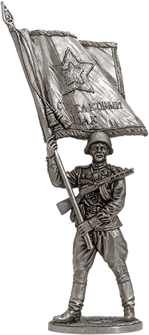 Солдатик Старшина Красной Армии с полковым знаменем. 1943-45 гг. СССР (115мм)