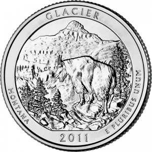 США 25 центов 2011   Национальный парк Гласьер   