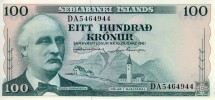 Исландия 100 крон 1961 г. «портрет банкира Трюггви Гуннарсона»  UNC