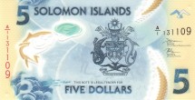 Соломоновы острова 5 долларов 2019 г.  Рыбаки UNC  Полимер 
