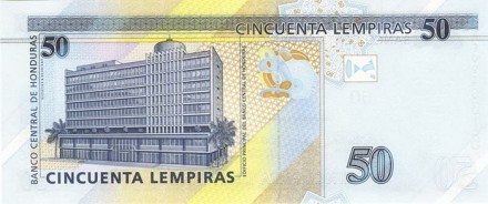 Гондурас 50 лемпир 2010 г Основатель банка Хуан Мануэль Галвес. UNC