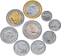 Алжир Животные Набор из 9 монет 1992-2018