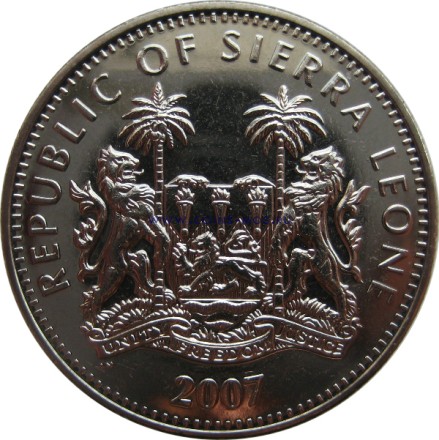Сьерра-Леоне  НОСОРОГ  1 доллар 2007 г.