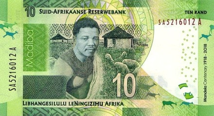 Южная Африка 10 рандов 2018 г. 100 лет со дня рождения Нельсона Манделы (1918-2018) UNC Юбилейная!