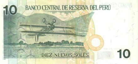 Перу 10 новых солей 2005 г «Летчик Хосе Гонсалес и самолет Curtiss Hawk 75-A8» UNC 