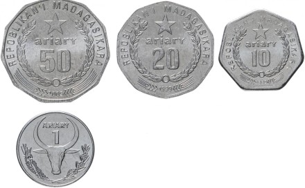 Мадагаскар Набор из 4 монет 1999 - 2005 г.
