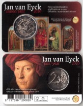 Бельгия 2 евро 2020  Ян ван Эйк  В красочной коин-карте (на Французском)