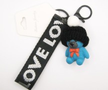Брелок мишка LOVE в шапке/брелок для сумки/брелок для ключей/подарок на день Святого Валентина (синий)  