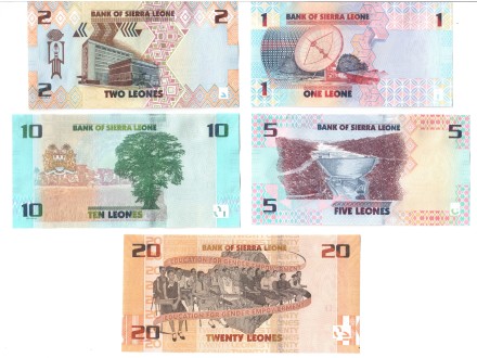 Сьерра-Леоне 1, 2, 5, 10, 20 леоне 2022 г. UNC