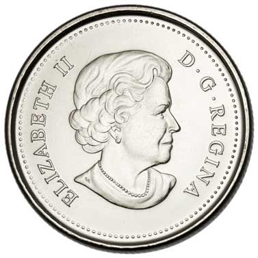 Канада 25 центов 2015 г. /50 лет флагу Канады/