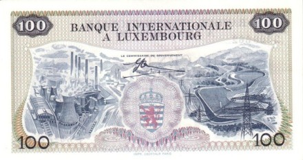 Люксембург 100 франков 1968 Дифферданж-металлургические заводы UNC R!