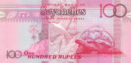 Сейшелы  100 рупий 2011 г  «черепаха Альдабра»  UNC  