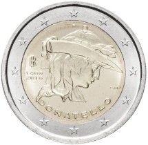 Италия 2 евро 2016 г  Донателло