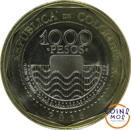 Колумбия /черепаха каретта/ 1000 песо 2016 г.  Спец.Цена!!