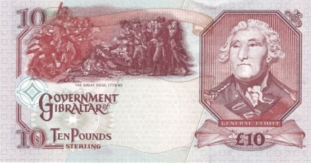 Гибралтар 10 фунтов стерлингов 2006 г. Генерал Эллиот. Великая осада Гибралтара в 1779 - 1783 г. UNC