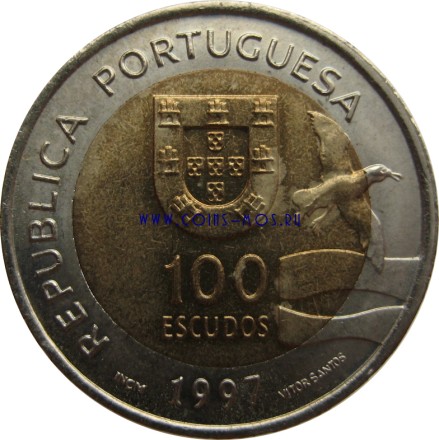 Португалия 100 эскудо 1997 г Северный морской котик