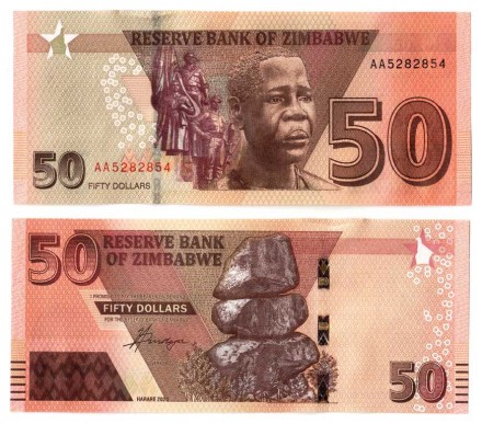 Зимбабве 50 долларов 2020  Мбуя Неханда  UNC   