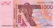 Сенегал 1000 франков КФА 2003 г. «Верблюды»   UNC  /К/