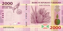 Бурунди 2000 франков 2015  Плантации ананасов  UNC      