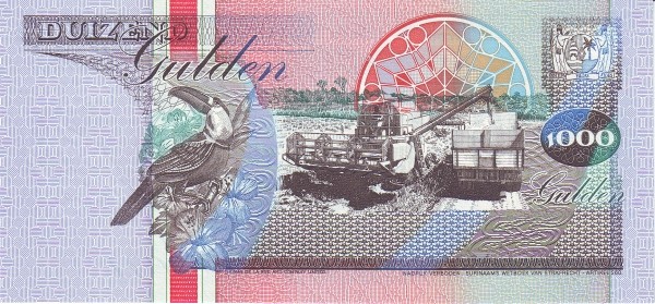 Суринам  1000 гульденов 1995 г  Урожай зерна  UNC    