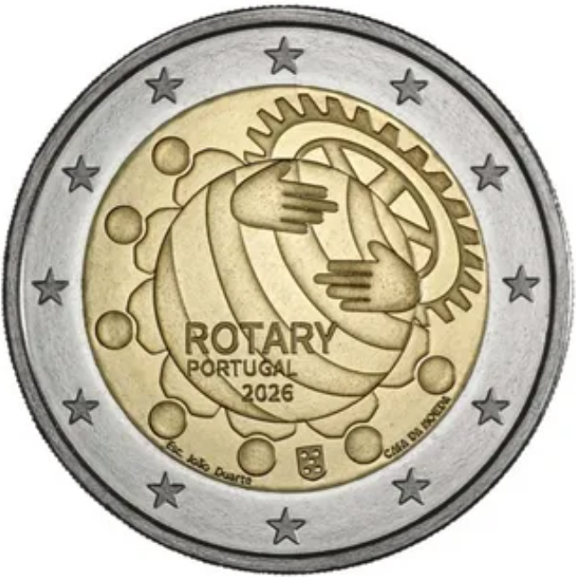 Португалия 2 евро 2026 Ротари фонд UNC