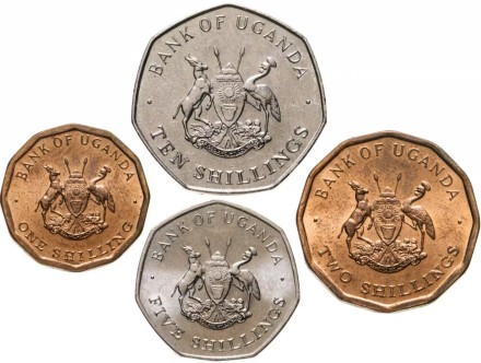 Уганда набор из 4 монет 1987 UNC / коллекционные монеты