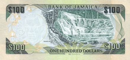 Ямайка 100 долларов 2016 г. Водопад на реке Данн UNC
