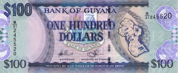 Гайана 100 долларов 2012 г. Кафедральный собор Святого Джорджа  UNC
