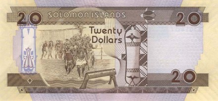 Соломоновы острова 20 долларов 2006 г  Танец воинов UNC  