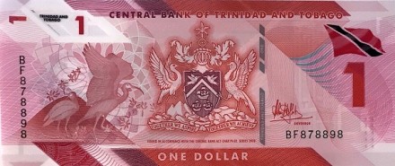 Тринидад и Тобаго 1 доллар 2020 / Красный ибис UNC  Пластик  