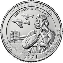 США 25 центов 2021 [акция 1 штука в заказ] Пилоты из Таскиги. Алабама   P 