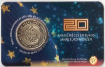 Бельгия 2,5 евро 2022 / 20 лет введения евро  в коинкарте на французском