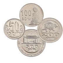 Узбекистан  Набор из 4 монет 2018 г. UNC / монеты оптом