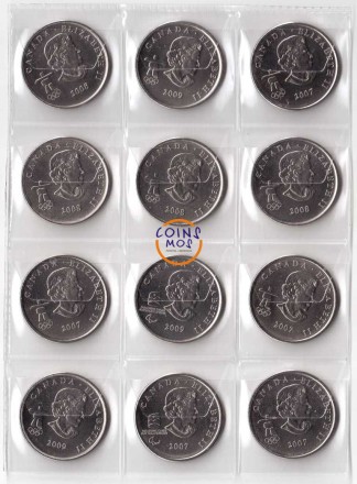 Канада Набор из 12 монет (25 центов) Олимпиада в Ванкувере 2007 - 2009 г. Спец.цена!!
