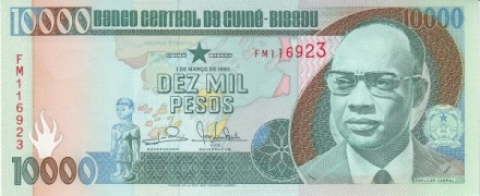 Гвинея-Биссау 10000 песо 1993 Амилькар Кабрал UNC / коллекционная купюра