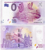 0 евро 2017 г  аквариум Сен-Мало  UNC       