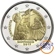 Словакия 2 евро 2017 г  Истрополитанский Университет в Братиславе   