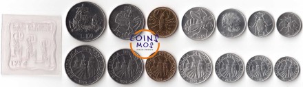 Сан-Марино Набор из 7 монет 1974 г. /Животные, насекомые/