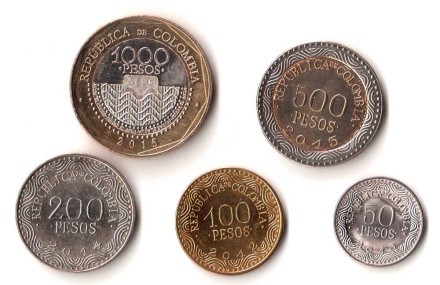 Колумбия Животные  Набор из 5 монет 2012-2016 г   