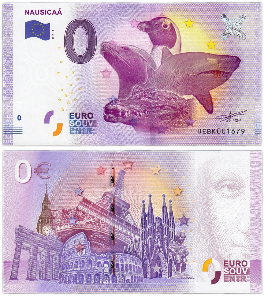 0 евро 2017 Наусика UNC / памятная купюра