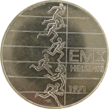 Финляндия 10 марок 1971 г. X Чемпионат Европы по легкой атлетике  Серебро. 